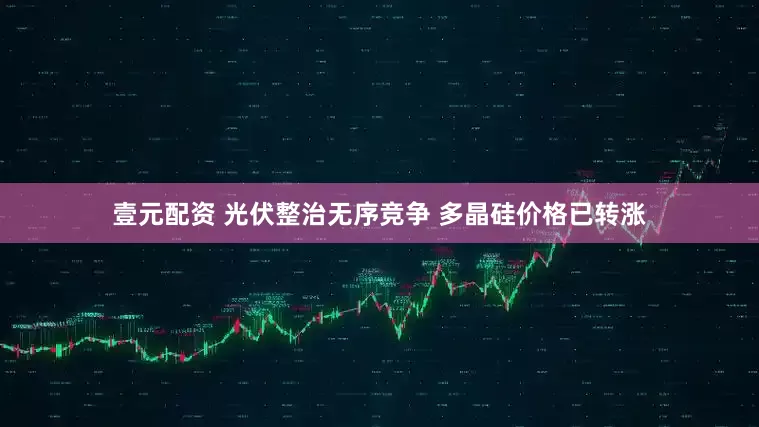 壹元配资 光伏整治无序竞争 多晶硅价格已转涨