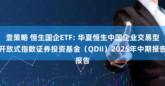 壹策略 恒生国企ETF: 华夏恒生中国企业交易型开放式指数证券投资基金（QDII）2025年中期报告